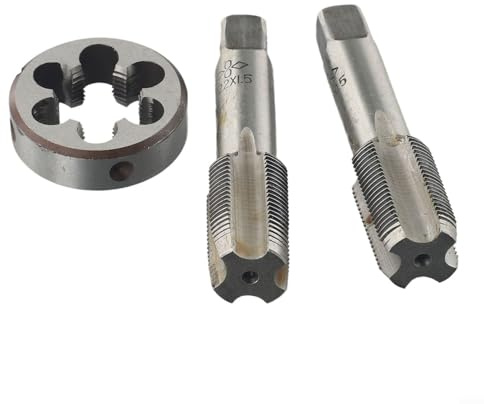 HSS M22 x 1,5 mm Cono e Set di Maschi, con filiera metrica Destra in Acciaio ad Alta velocità, Kit di Utensili per filettare