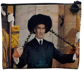 Pochette en Lin - Rabbi Jacob Papillote Louis De Funes Comedie - Trousse Maquillage en Toile Aspect Lin - Porte Monnaie - 15 x10 cm