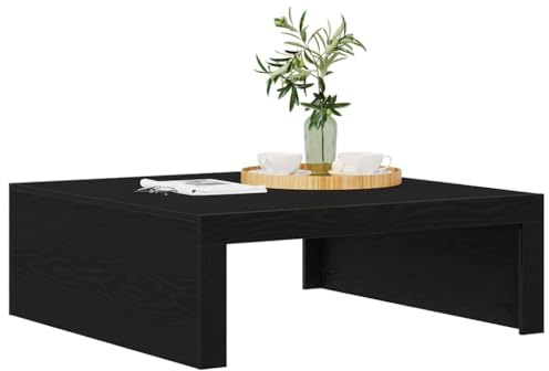 vidaXL Mesa de Café Roble Negro 100 x 100 x 35 cm Madera de ingeniería, Mesa de café Moderna para Sala, diseño Funcional y Duradero, Superficies versátiles, Elegante Mueble de Madera