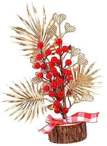 Alipis Neujahrsdekoration Mit Roten Beeren Zarte Schreibtischdekoration Für Frühlingsfest Langlebige Chinesische Festivalkunst Partydekoration Für Haus Und Büro