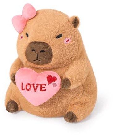 shownicer Peluche Capybara de peluche Kawaii Capybara, cojín de peluche, regalo para el día de San Valentín, novia, niña, niños, color marrón capibara, 30 cm