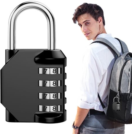 Serrure de casier de salle de sport, cadenas avec code | Serrure combinée pour casier robuste - Serrures à bagages réinitialisables à 4 chiffres, petite serrure à combinaison de haute