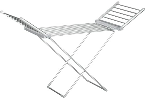 HOMCOM Elektrischer Wäscheständer Klappbar Wäscheständer 144 x 53 x 91 cm | Beheizbarer Wäschetrockner, Einstellbare Temperatur, Aluminium