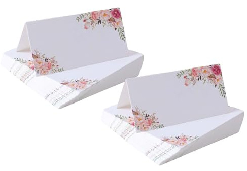 100Pcs Place Cards for Table Setting - ShiningUU Blank Printed Flower Pattern Table Name Cards for Weddings, Banquets & Dinner Parties, Table Seating Name Place Cards (Folding Size 2x4 Inches)