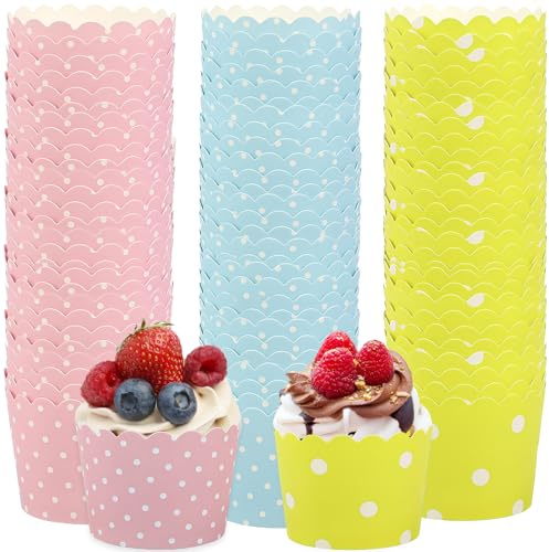 Cupcake wrapper, 150 stycken muffinsformar papper mini muffins papperformar lämplig för bakning födelsedag bröllop fester