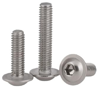 Tornillos de hexagonal con cabeza de hongo, M2, M2.5, de acero inoxidable 304 con de brida semicircular y arandela, 20 unidades(10mm,M2 20pcs)