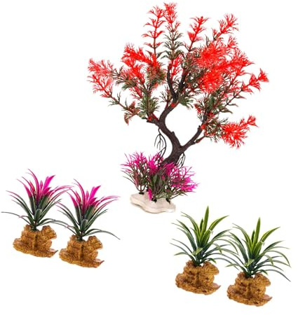 YIZITU Künstliche Pflanze mit Sockel, leicht zu reinigen, Pflege für Aquarien in verschiedenen Größen, Landschaft, Wasserpflanze, Aquarien, dekoratives Zubehör