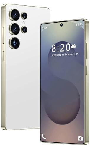 Smartphone S25 Ultra avec Stylet intégré, Batterie Grande capacité 8 000 mAh, 16 Go 1 to, Appareil Photo 72 px 108 px, Snapdragon 8gen3 (10 cœurs), Android 14.0,White-1TB