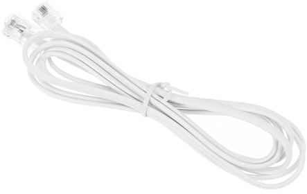 TEHAUX Cavo Telefonico a 4 Conduttori Rj11 a Rj45 Bianco, Cavo di Collegamento per Telefono Fisso Compatibile Fax Modem e Segreterie, Accessorio per Comunicazioni Domestiche e Ufficio