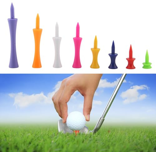 SJUNJIE 125 Pièces Tee Golf Plastique Multicolores Tees de Golf Incassables Réutilisables Tee pour Golfeurs Qui S'entraînent Entraînement Pratique et Cadeau Ou Famille