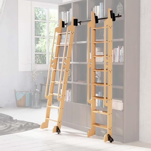 Kit de riel deslizante de 100 cm a 732 cm con herrajes para escaleras de altillo, polea silenciosa (sin escalera).(Non-telescopic,500cm Kit de pista)