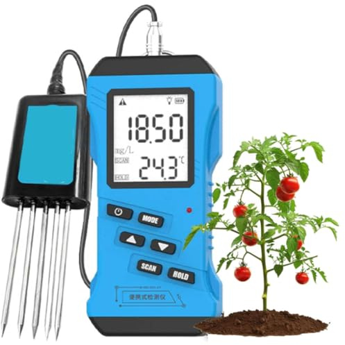 LJCSSD Tester del Terreno 7 in 1, azoto, fosforo, potassio NPK, PH, umidità, conduttività dei nutrienti, misuratore EC, Digitale ad Alta precisione e sensibile, Test di fertilità del Terreno
