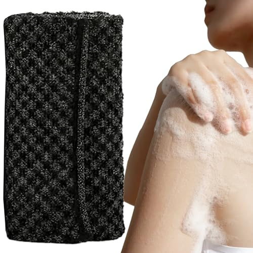 Skalande tvättlappar för kroppsrengöring och skrubbning – lång snabbtorkande mjuk dubbelsidig ryggskrubber – badhandduk för rengöring av ryggen och massage | för par familj vänner män