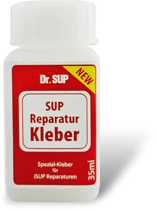 Dr. SUP® Reparaturkleber 35ml - speziell für SUP Boards - PVC Kleber farblos elastisch uv- & salzwasserbeständig - Loch abdichten Risse reparieren – Stand Up Paddle Board/iSUP Reparaturen