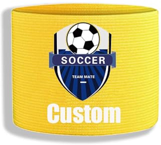 Generisch Personalisierte Fußball-Kapitänsbinde mit Name & Vereinswappen – Verstellbare Armbinde für Jugendliche & Erwachsene,Individuelle Mannschafts-Armbinde für Training Geburtstagsgeschenk