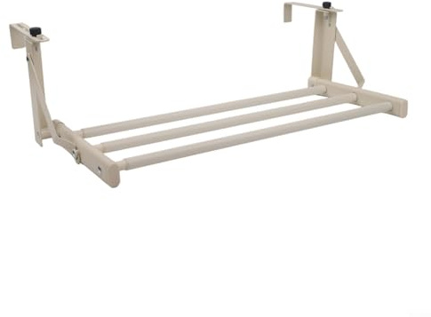 Adjustable Radiator Clothes Airer, Over Radiator Drying Rack with Multi-Bar Design, Space Saving Stainless Steel Laundry Hanger for Window Sill and Railing, Grey or(50-95cm White)