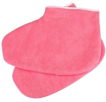 Cubierta 1 de Rojo para Parafina Pies Tejido Par Terapia | Spa y Uso en Casa, Conserva la Cera Tibia, Mejora la Absorción de Humedad, Calcetines Hidratantes