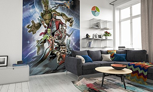 'Komar 018 de DVD2 Marvel Fotomural de Guardians Of The Galaxy Crew, tamaño 200 x 250 cm (ancho x altura), 2 Las carreteras, incluye de cola, multicolor