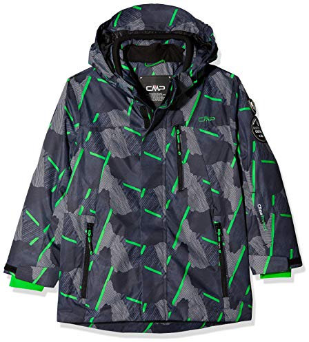 CMP Jungen Jacke Skijacke, Nero-Green, 128, 38W0284