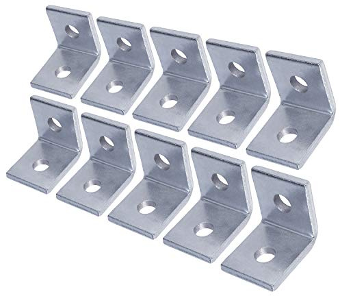 Highcraft DBC-H38-10 Heavy Duty Shelf Brackets; L Corner Brace for 3/8 in. Diameter Bolt or Threaded Rod; Max Load 250 lbs; Malleable Iron; 10 Pack