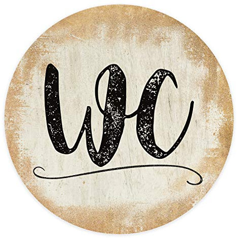 Logbuch-Verlag WC-Schild Türschild WC Aluminium gold schwarz Kloschild Metallschild Toilettenschild Toilette selbstklebend 15,5 cm