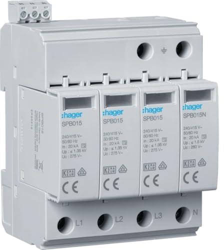 Hager Armoire de comptage APZ pour maison individuelle 3,HZ, prête à être branchée, SLS, FI, LS - Protection contre la sur-protection - 35A SLS - Blan