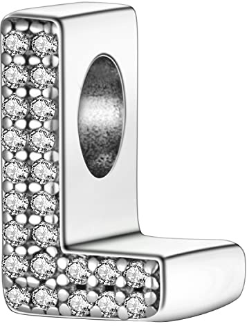 MULA Charms Anhänger Silber 925 für Armbänder, Buchstabe Charms A-Z Alphabet Kompatibel mit Europäischen Armbändern und Halskette für Frauen