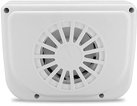 TOTMOX Solarbetriebene Mini-Klimaanlage, Abluftventilator, 1 W, tragbarer Solarventilator für Auto, Luftkühler und Kühler - Weiß