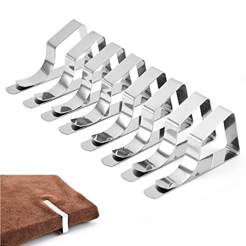 Tischdecken Clips Edelstahl Silber Tischdecken Clips Edelstahl Klein Rutschfesten Tischdeckenklemmen Tischdeckenklemmen Winddicht Tischklammern Tischdecke Klammern für Picknick,Hochzeit 8 Stück