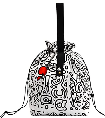Xzeemo Borsa Porta Pranzo, Sacchetto Porta Pranzo, Pranzo al Sacco in Tessuto, Borse Porta Alimenti Pieghevole, Borsa Pranzo con Coulisse per Donna Uomo Bambini Ragazzo Lavoro Scuola Campeggio (B)