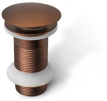 Go Bathrooms Bronze Basin Waste Unslotted Sink Plug Click Clack Mechanism Pop Up Push Down Design Bathroom Sink Plug For Basins No Overflow Solid Brass Satin Bronze