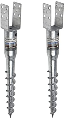 2x Einschraubbodenhülse Typ U 90x685 mm feuerverzinkt | Bodenhülse | Stützfuß | Pfostenträger | Einschraubhülse | Bodendübel | Bodenanker | 2 Stück