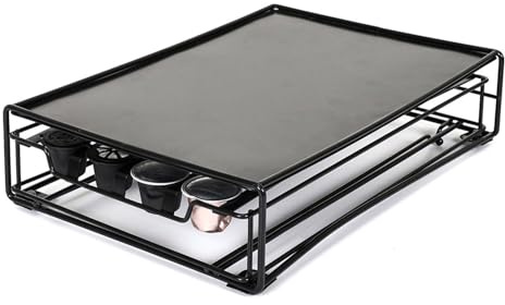 COOK CONCEPT Porte-Capsules en Métal à Tiroir Compatible Nespresso Noir | Métal, tiroir coulissant, compatible Nespresso, grande capacité, gain de place, design élégant, cuisine, noir