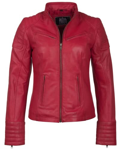 URBAN 5884 Damen Angelina Lederjacke, Jacke aus echtem Lammfell, Kurz und Enganliegend, Glattes und Weiches Leder