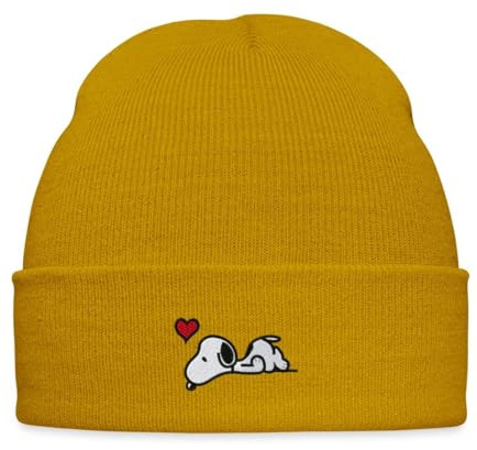 Spreadshirt Peanuts Snoopy Liebe Herz Love Stick Bestickte Wintermütze