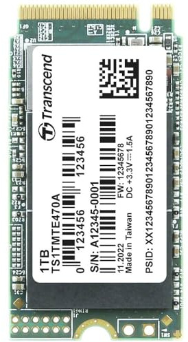Transcend MTE470A 1TB Interne M.2 PCIe NVMe SSD 2242 PCIe NVMe 3.0 x4 Industrial TS1TMTE470A