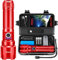 Blukar LED Torch, Super High Lumens Ultra Bright Torches - Adjustable Focus, 5000 mAh, IP67 Waterproof, Powerful Long Lasting Handheld Flashlight for Power Cuts, Camping, Hiking, Emergency -Red