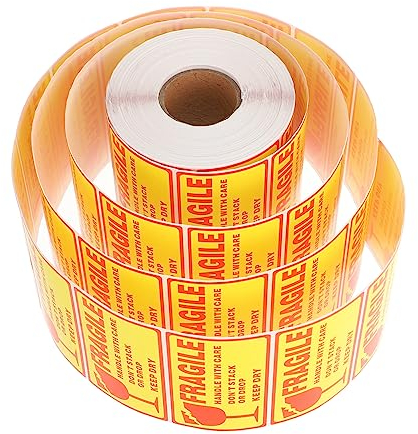 NUOBESTY 1000 Blatt Warnaufkleber Für Zerbrechliche Pakete Selbstklebende Etiketten Für Umzugskartons