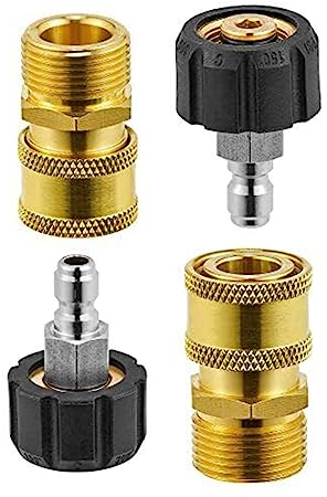 Hochdruckreiniger-Adapter-Sets M22 14 mm auf 1/4 Schnellverbindungsarmaturen, Unterlegscheiben-Adapter-Set, Universal-Schnellverbindungs-Set für Auto-Sprühverbinder
