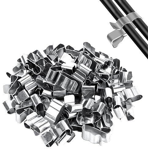 50 Pièces Clips de Fil Métallique Remorque, Acier inoxydable 304 Cadre de Câble Pince en Acier, Convient pour L'assemblage de Câbles