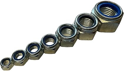 Sechskantmuttern selbstsichernd Feingewinde DIN 985 verzinkter Stahl/Edelstahl M8 M10 M12 M14 M16 M18 M20 M22 M24 Stopmutter Sicherung (25, M 10 x 1 mm (Stahl verzinkt))