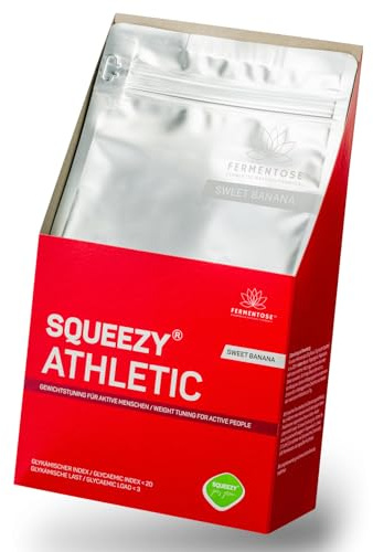 Squeezy Athletic (Banane) - Mahlzeitenersatz | Slim Shake | 9 Portionen | je 210 kcal | Ideal für Gewichtsoptimierung und Tuning