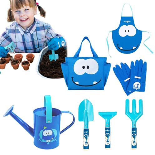 Pelle de jardinage pour enfants, râteau de jardin, arrosoir pour plantation – Enfants âgés de 3 à 8 ans Outils manuels pour économiser du travail pour cour, crèche, balcon, ferme