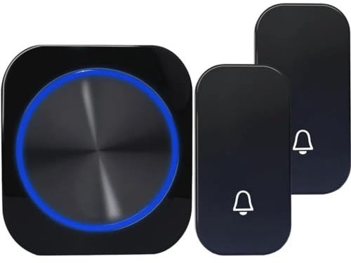 ZHCHAO Sonnette sans Fil 1 Bouton 2 récepteur Maison Intelligente Sonnette de Porte sans Fil Sonnette de Maison Intelligente (Color : Argento, Size : As Shown)