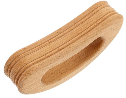 Kompaktes Holzmassagegerät mit Tiefer Rille für Schulter und Nacken | Beige, Glatte Oberfläche und Angenehmer Griff, Tragbar und Wiederverwendbar für Zuhause