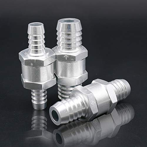 Lot de 2 12mm Clapets de Non-Retour, Valve Anti Retour Carburant, Clapet Anti Retour Filtre a Gasoil en Aluminium à Sens Unique pour Essence Systèmes de Carburant à Basse Pression (12mm)