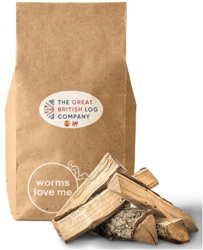 Great British Log Company 30L Kiln-Dried Logs Packed in 100% Compostable Kraft Bags, High Heat Output, Cost-Effective and Aromatic – Perfect for Wood Burners, Fireplaces, Fire Pits, Pizza Ovens