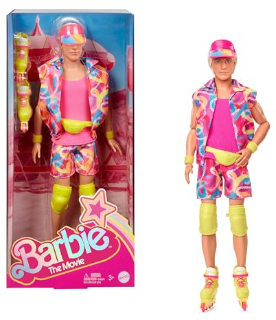 Barbie Ken-Sammelpuppe Spielfilm, mit Inlineskating-Outfit im Retro-Look und Inlineskates, JBJ51, [Mehrfarbig]