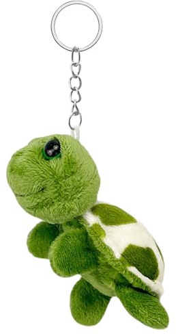 Porte-clés en Forme de Tortue,Porte Clef Peluche,Pendentif Tortue Peluche Mignonne pour Décoration,Cadeau ou Sac à Dos,Mignon Animal en Peluche Tortue,Turlte Doudou Porte-clés Cadeaux (Vert)