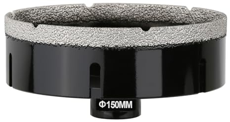 Vearter 150mm Trocken Diamant Kernbohrer, M14 Gewindeanschluss Vakuumgelötete Lochsäge für Mauerwerk, Diamantbohrkrone für Fliesen, Marmor, Granit, Porzellan, Beton und Quarzstein | Lochsäge mit Diamantkörnern, Schneller Spanabfuhr, Diamantbohrkrone für Mauerwerk, Fliesen und Marmor